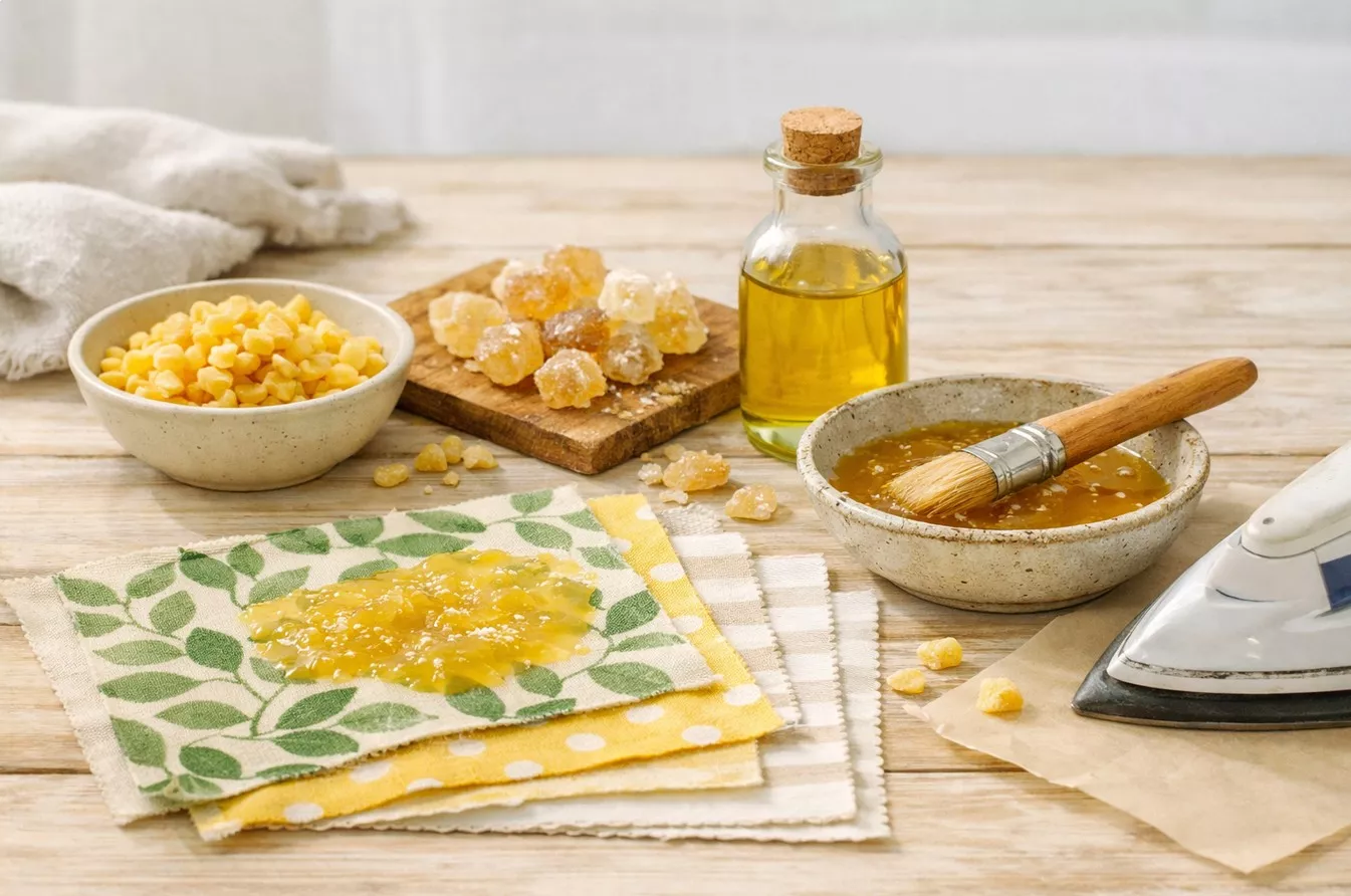 Bienenwachstücher statt Frischhaltefolie, einfach selbst herstellen aus Tüchern, Bienenwachs und Kolophonium